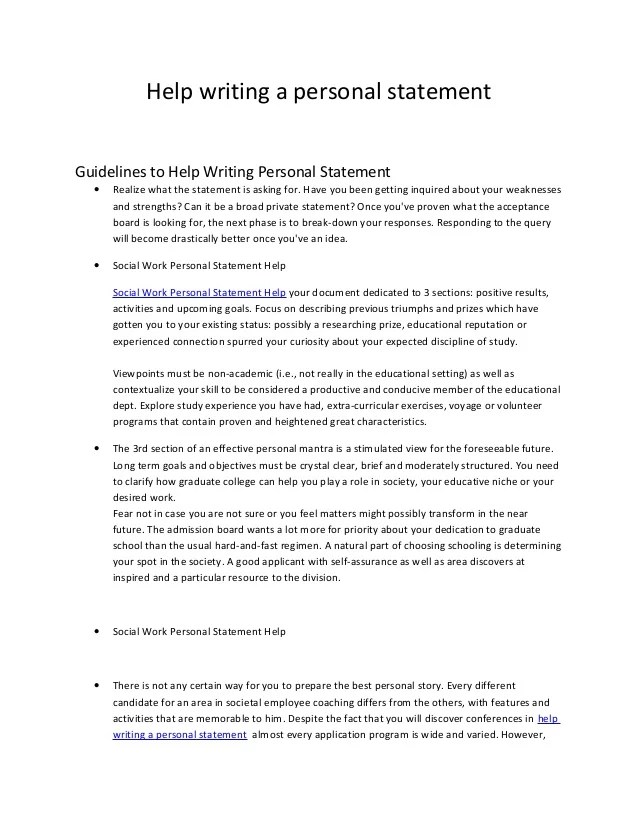 Personal Statement For Graduate School For Social Work — Social work